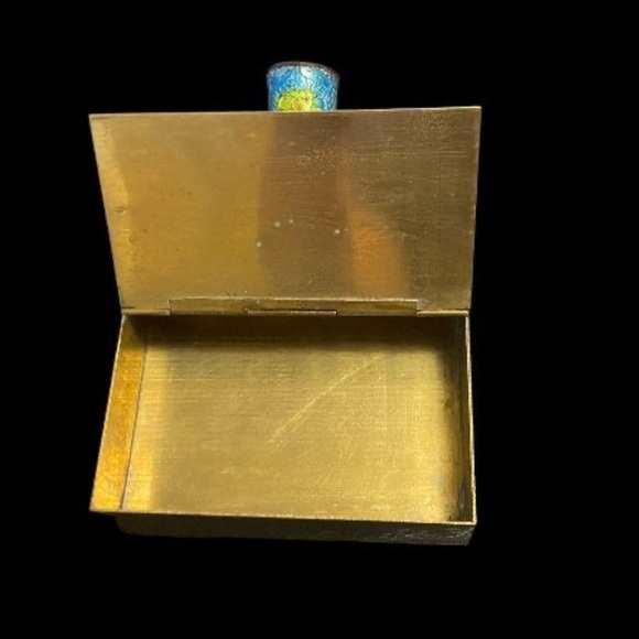 Vintage Cloisonné Brass Silent Butler Crumb Catcher - Picture 3 of 10